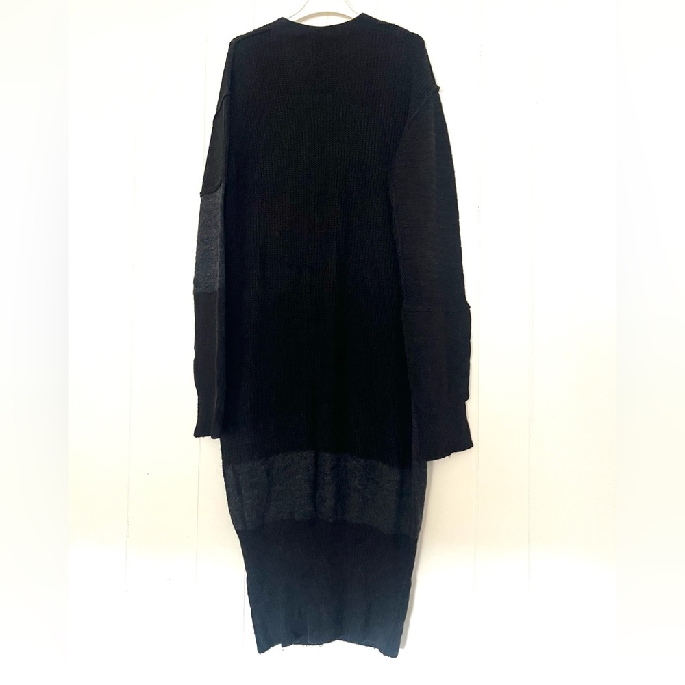 MCQ by Alexander McQueen Long Patchwork Duster Cardigan Size Xs - Black/Charcoal - Picture 7 of 10